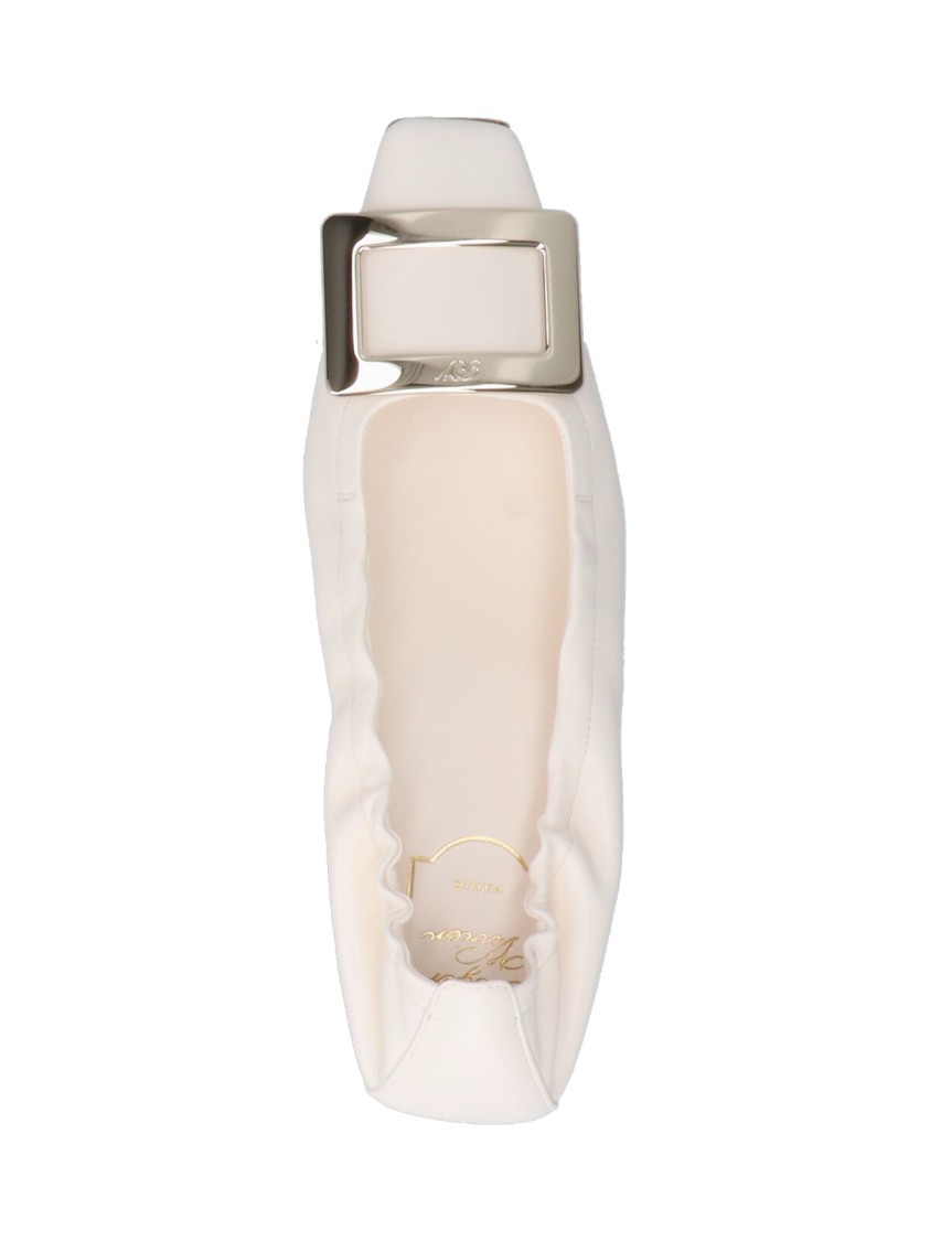 Roger Vivier Ballerine Flats With Draped Nappa Leather In White