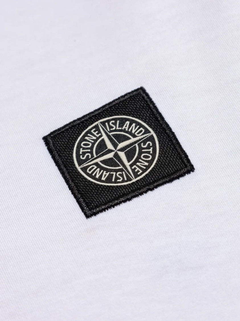 Shop Stone Island Cotton Jersey T-shirt In White