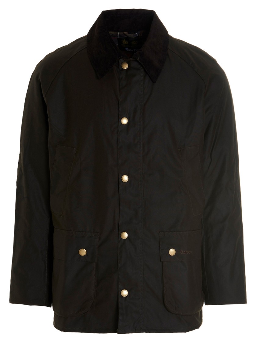 Barbour Jacket With Front Pockets And Long Sleeves In Black
