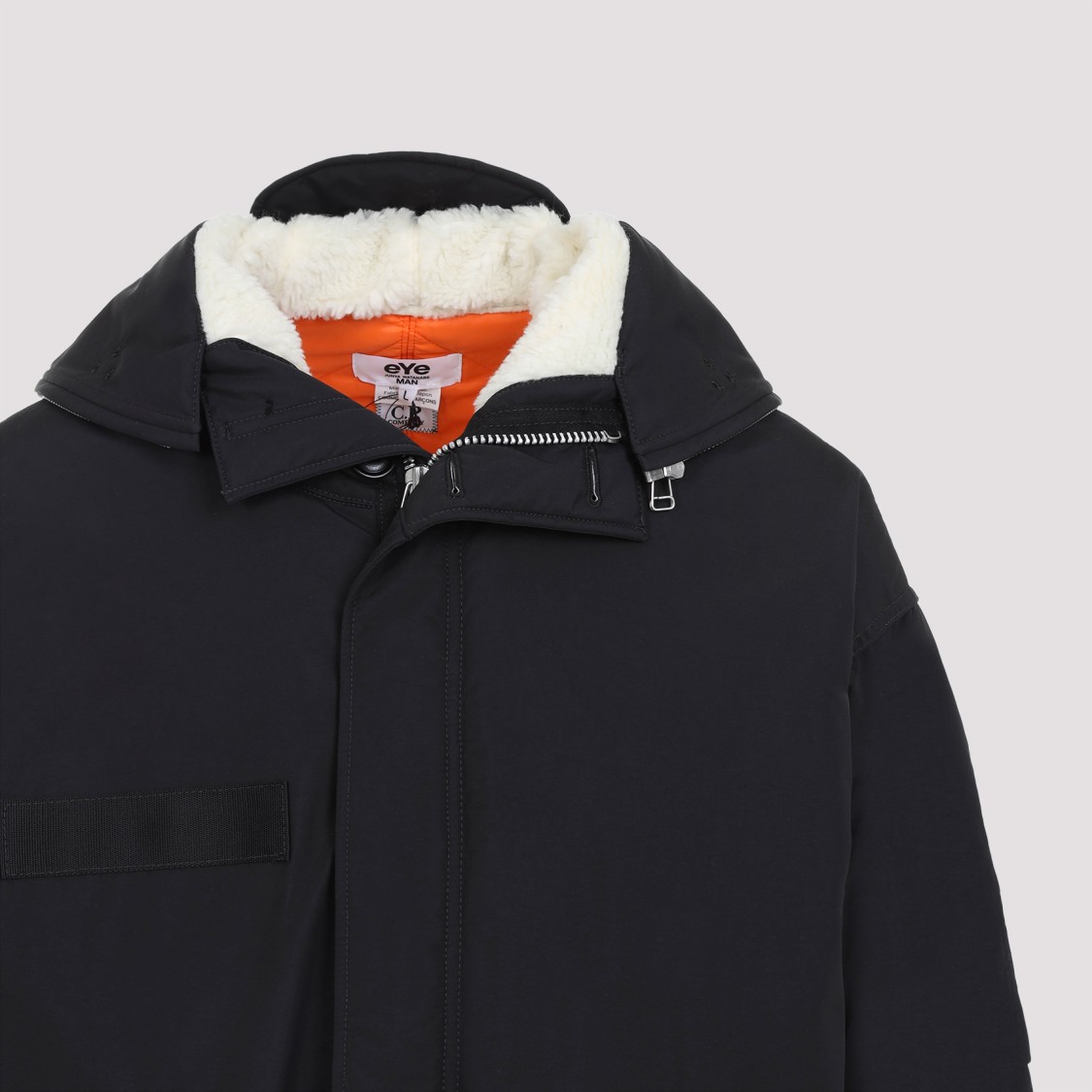 Junya Watanabe Ribbed Cuff Drawstring Coat In Black