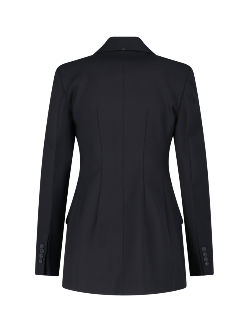 Sportmax Double-breasted Tailored Blazer With Classic Lapels In Black