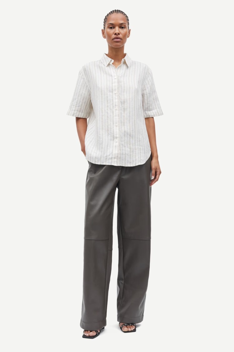Samsoe & Samsoe Samsoe Samsoe Loose Fit Grey Trousers With Elongated Leg