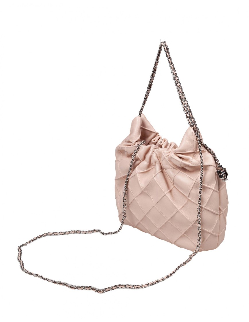 Tory Burch Pink Leather Fleming Mini Hobo Bag