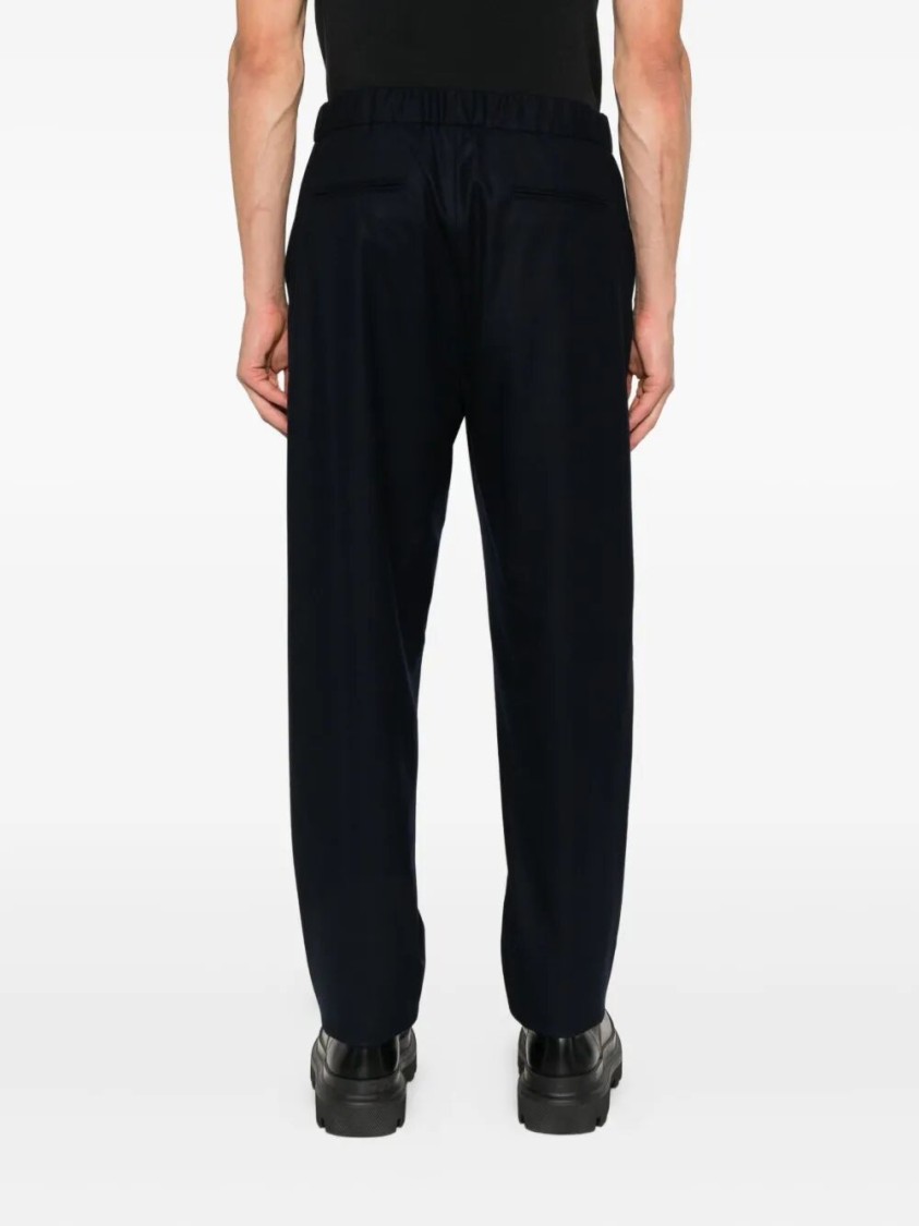 Giorgio Armani Trousers Featuring Elastic Waistband And Pockets In Blue