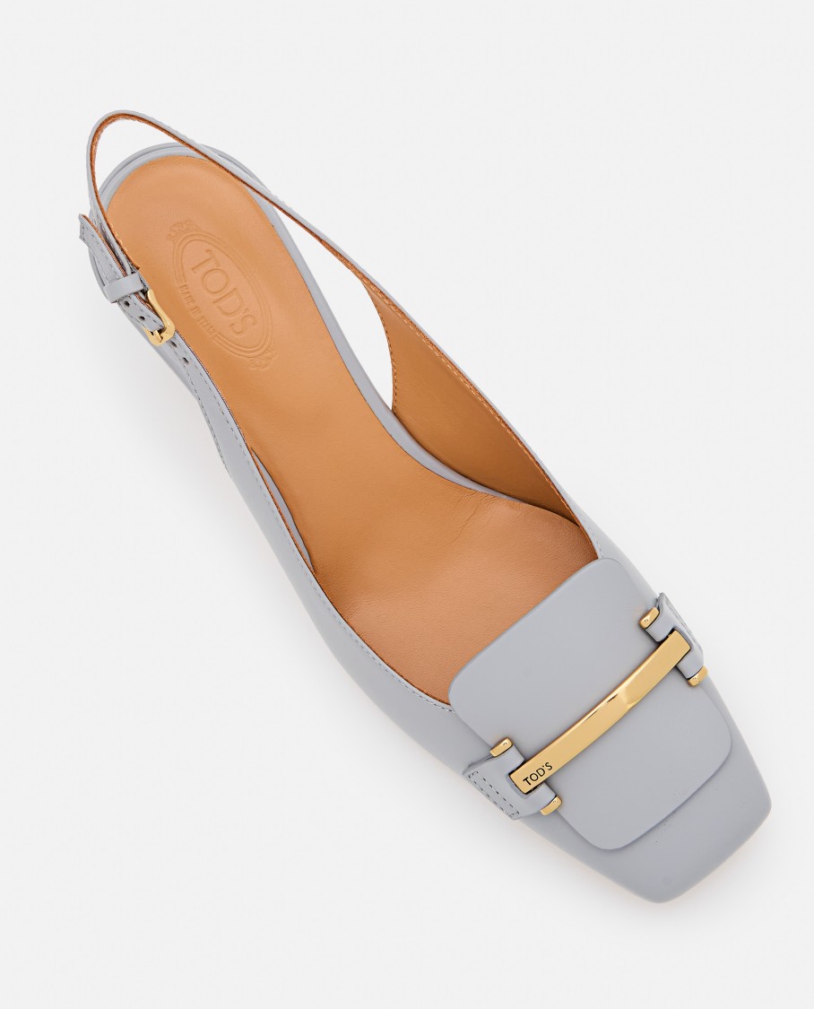 Tod's Slingback T50 Light Blue Slingback Heels In Blue