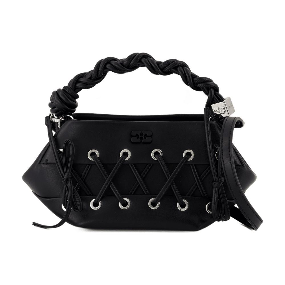 Ganni Bag Mini Eyelets Crossbody - Leather - Black
