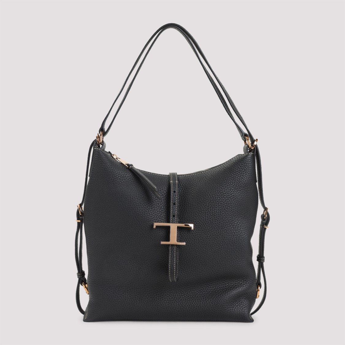 Tod's Black Shoulder Bag With Adjustable Shoulder Strap And Logo Plaque On The Front In Black