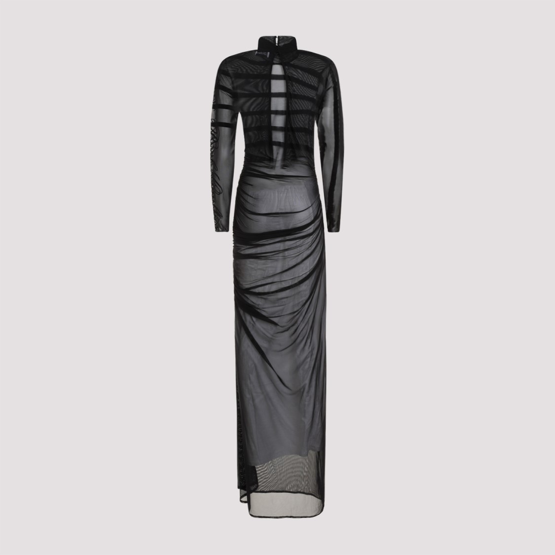 Jean Paul Gaultier Black Turtleneck With Flock "gaultiere" And "mariniere" Dress
