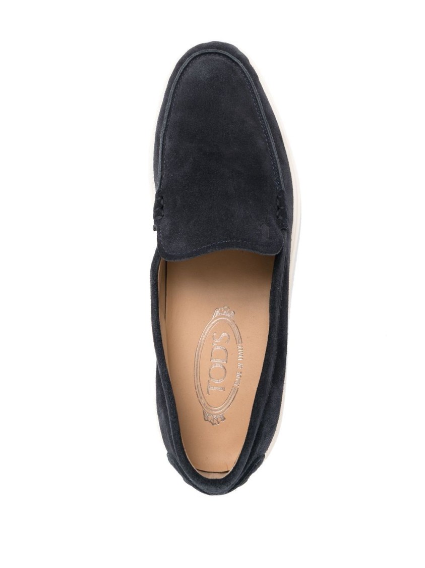 Tod's Mens Tods Ibrido Almond-toe Suede Loafers In Black
