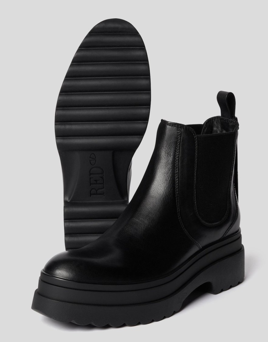 Red Valentino Platform Ankle Boots In Black