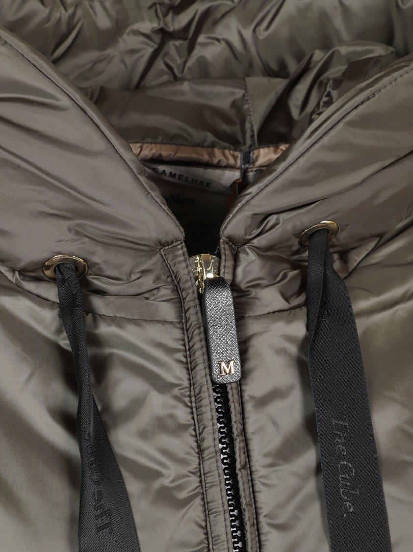 Max Mara Relaxed Fit Hooded Jacket With Adjustable Drawstrings In Brown