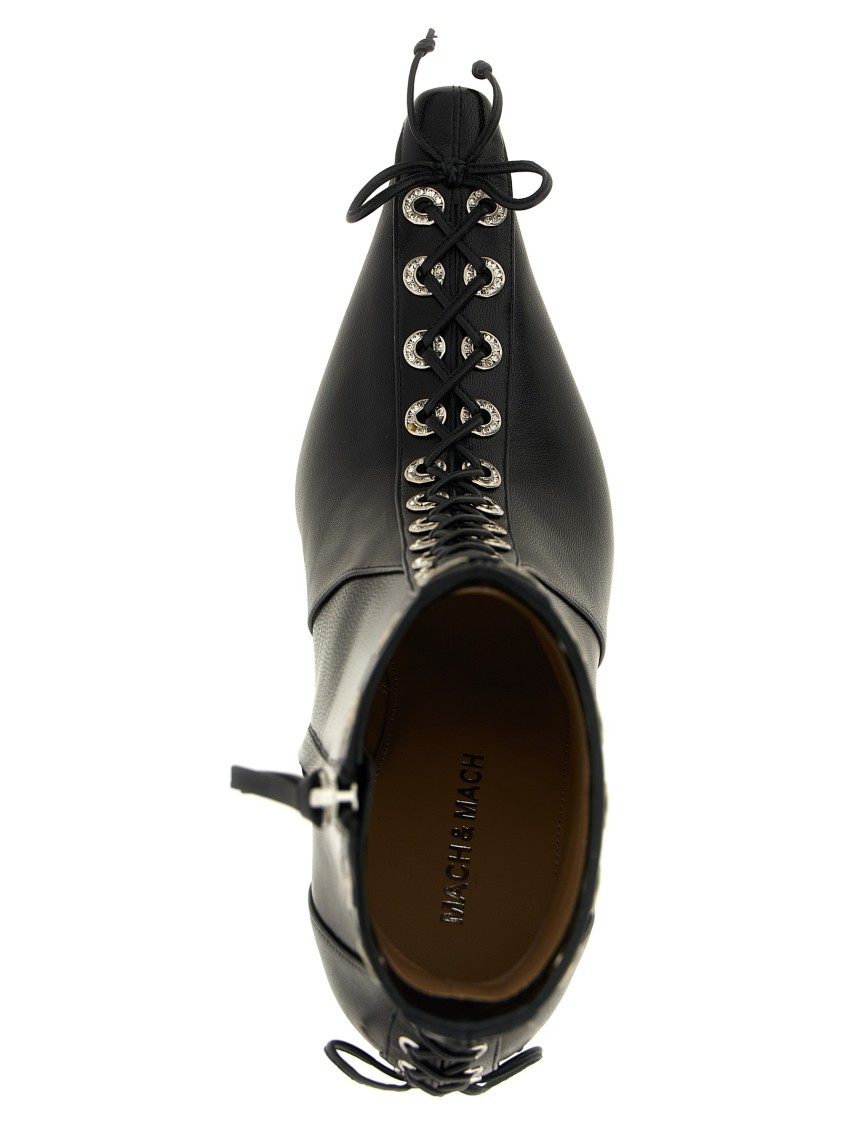 Mach&mach Mach & Mach Crystalized Corset' Ankle Boots In Black