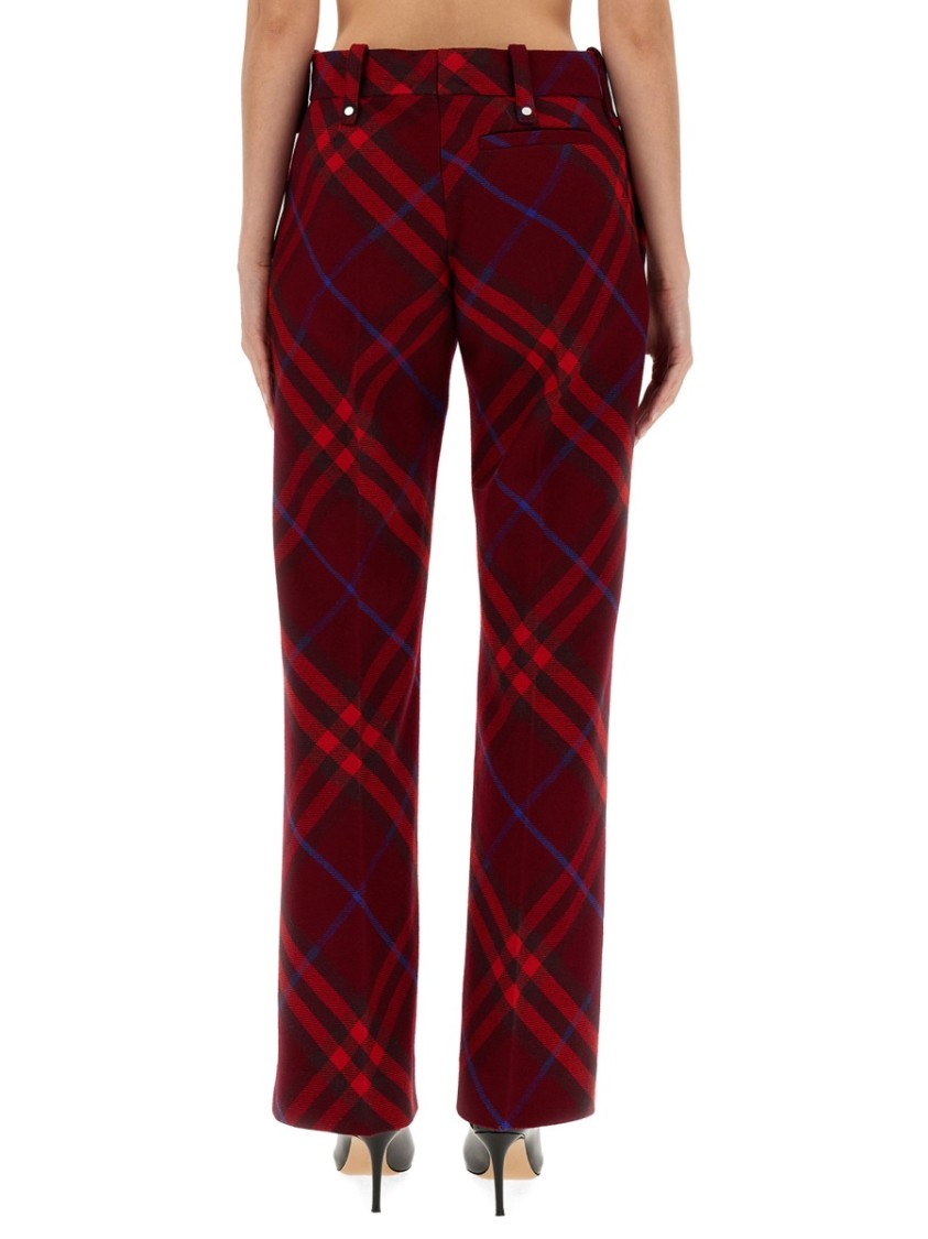 BURBERRY BURBERRY PLAID WOOL PANTS WITH HIGH WAIST AND STRAIGHT LEGS