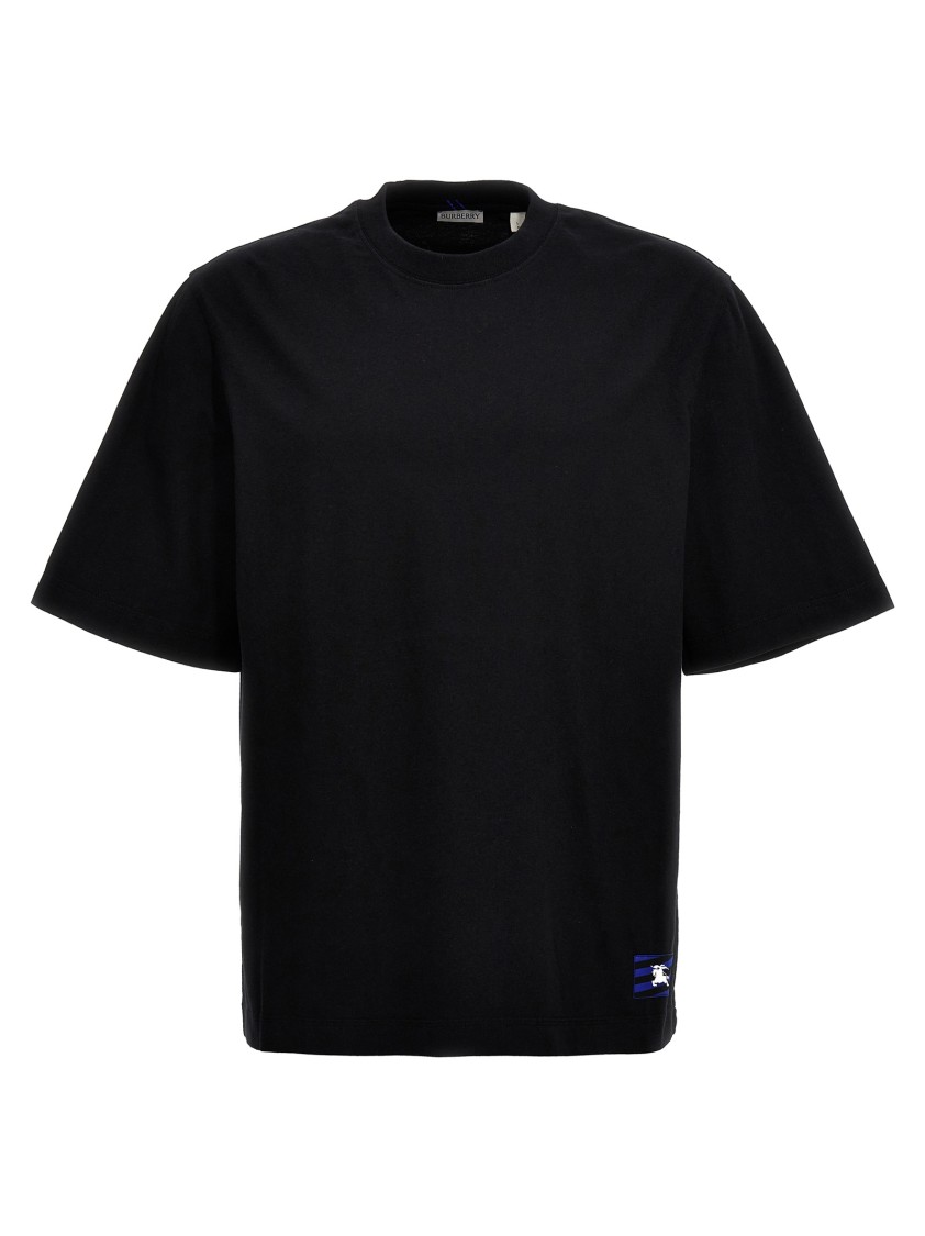 Burberry Equestrian Knight-patch Cotton T-shirt In Black