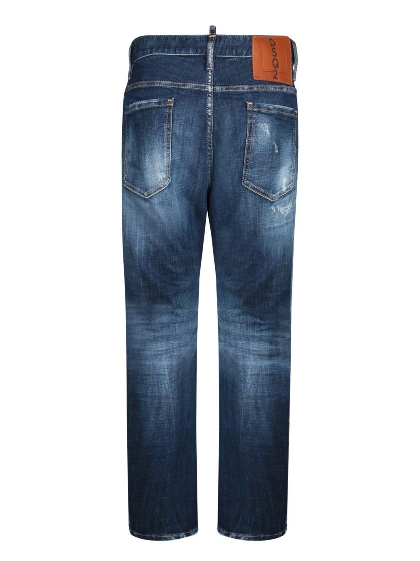 DSQUARED2 DSQUARED2 GRADIENT WASH DENIM TROUSERS WITH DISTRESSED DETAILING