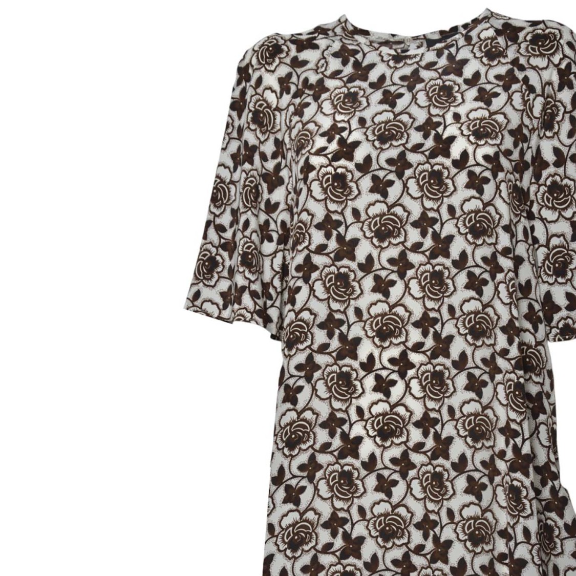 Max Mara Floral Pattern Maxi Dress With Short Sleeves In Multi