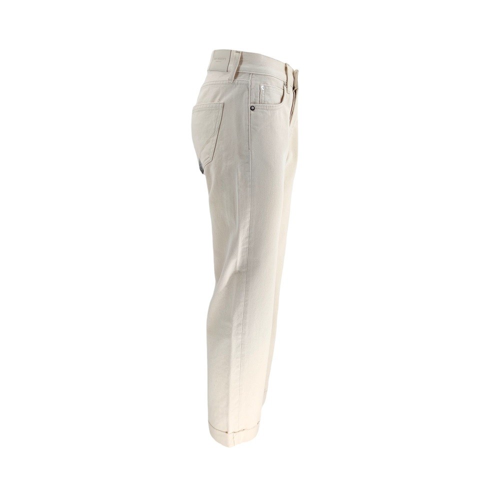 Roy Rogers Beige Boyfriend Jeans With Low Waist And Multiple Pockets For Casual Elegance In Neutrals