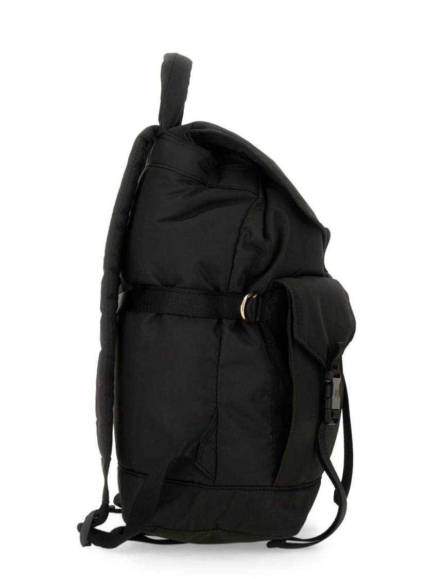 Ganni Black Backpack With Flap Closure