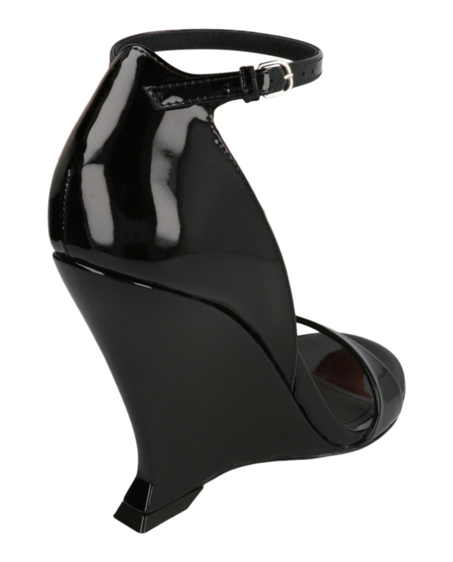 Ferragamo Unique Wedge Sandals With Sculptural Heel