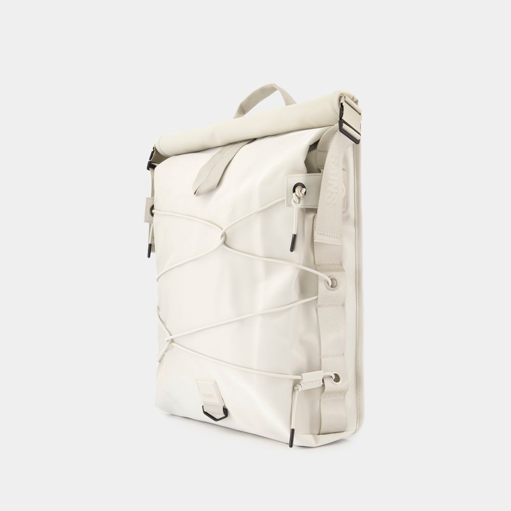 Rains Trail Cord Rolltop Backpack W3 - Synthetic - White In Neutrals