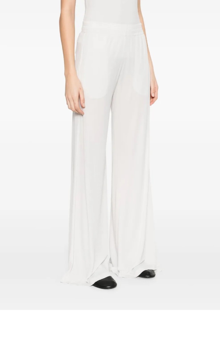 Shop Fabiana Filippi Wide-leg Pants With Fluid Silhouette In White