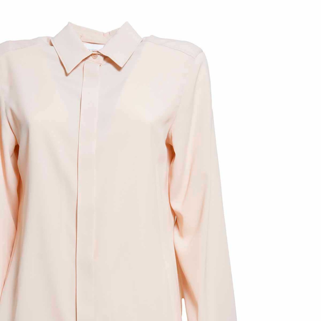 Sportmax Silk-blend Classic Shirt With Notched Collar In Neutral