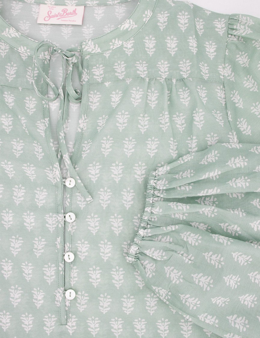 MC2 SAINT BARTH MC2 SAINT BARTH FLORAL PATTERN OVERSIZE SHIRT WITH ELASTICATED CUFFS