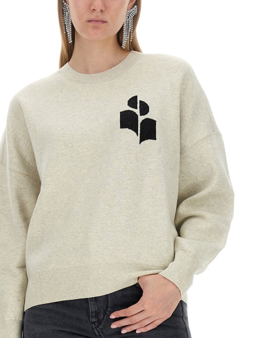 Isabel Marant Étoile Isabel Marant Etoile Marisans Sweater With Logo Intarsia In Grey
