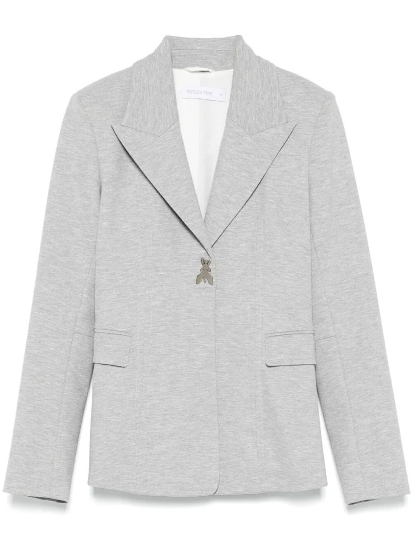 Patrizia Pepe Tailored Blazer With Sharp Lapel In Gray