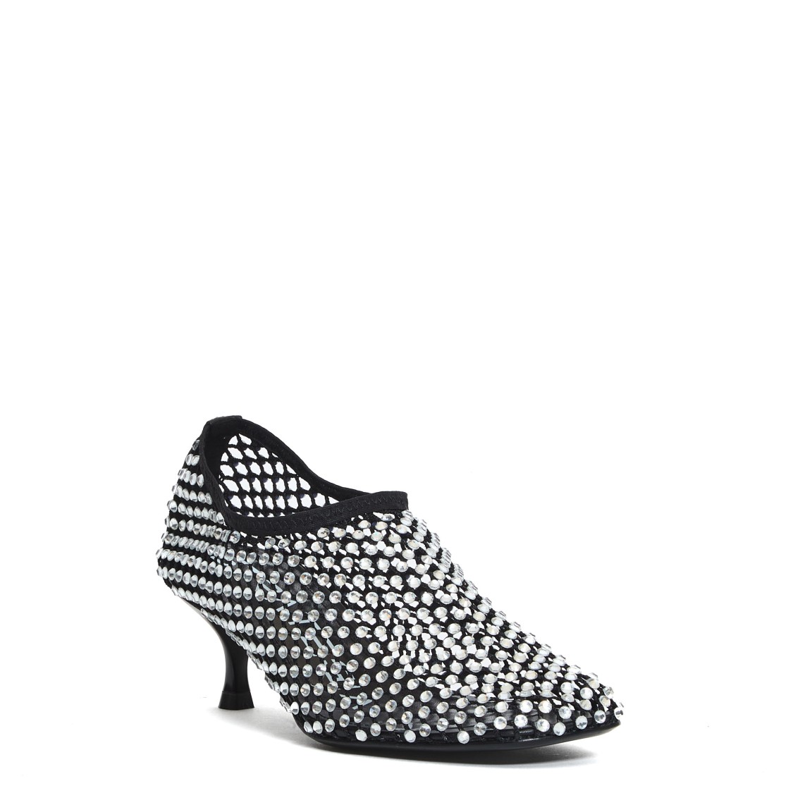 Strategia Mesh And Rhinestone Pumps In Gray