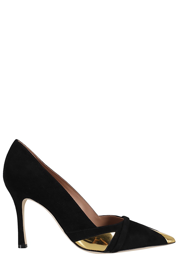 Malone Souliers Gae Suede Metallic Stiletto Pumps In Black