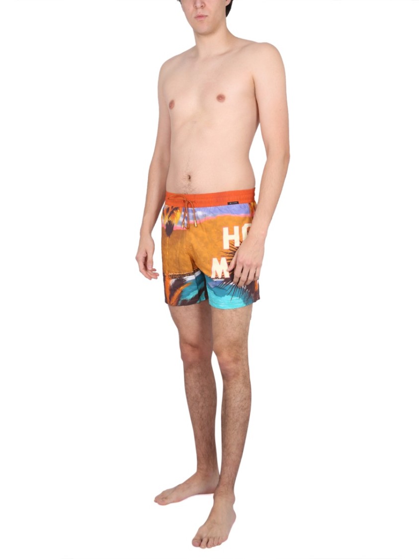 Etro Men Boxer Swimsuit With Print