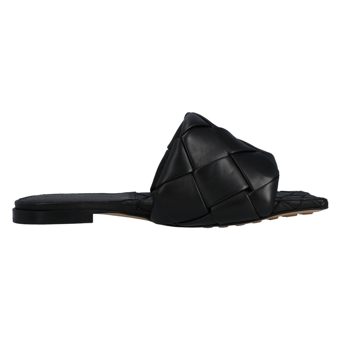 Bottega Veneta The Lido Leather Flat Sandals In Black