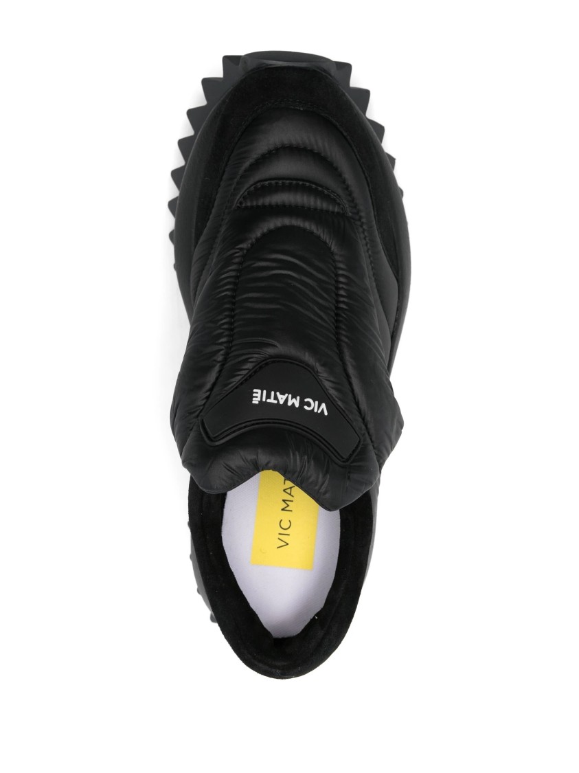 Vic Matie Vic Matié Black Wedge Sole Sneakers With Textured Upper In Black