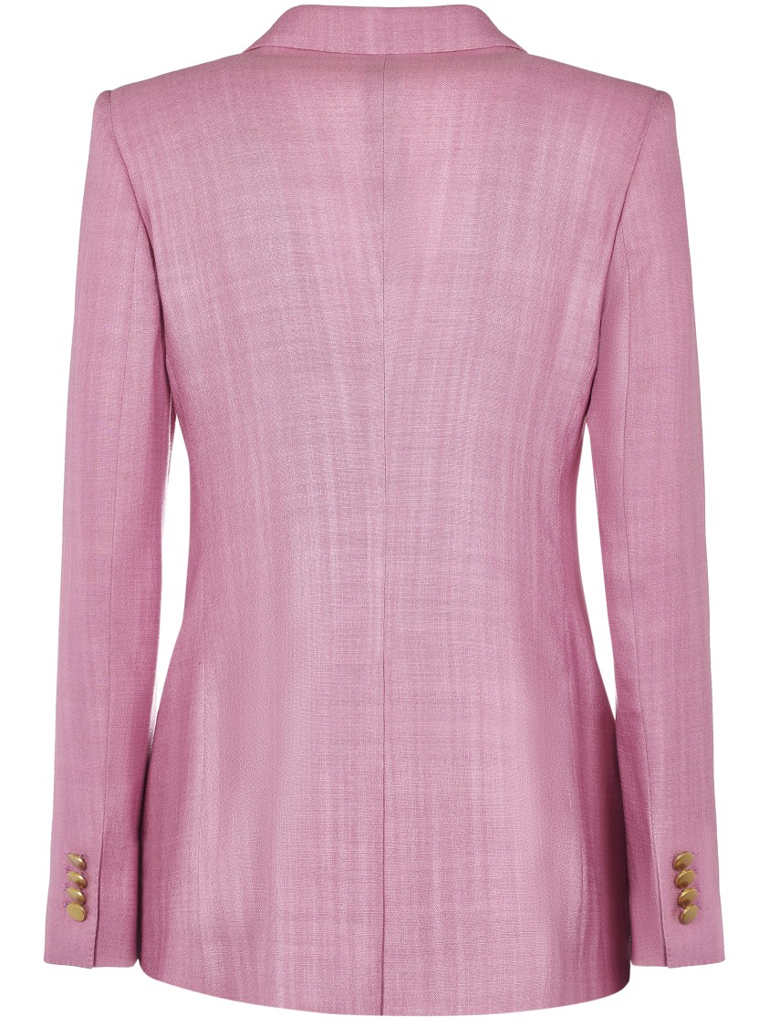 Tagliatore Double-breasted Tailored Jacket With Gold-tone Buttons In Pink