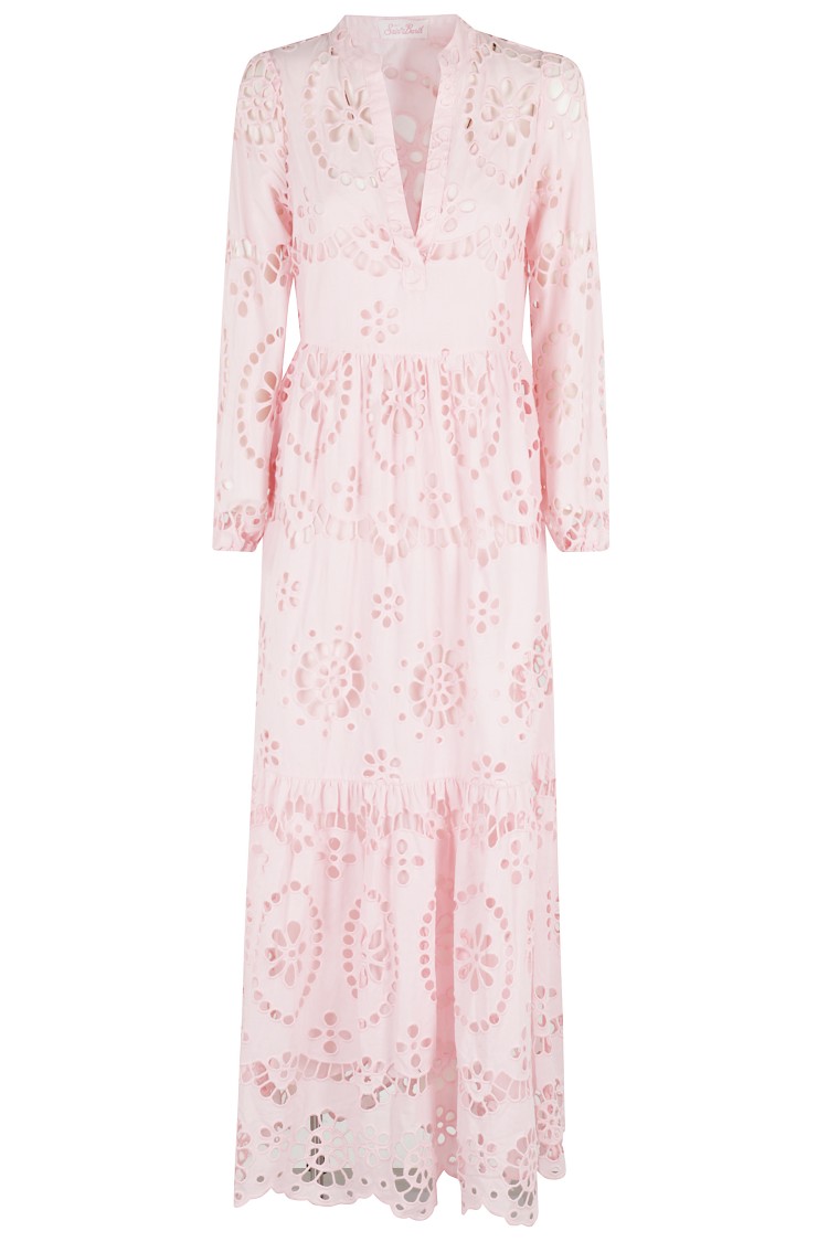 オールインワン・サロペット Mc2 Saint Barth Sangallo Lace Embroidered Maxi Dress Mc2 Saint Barth Sangallo Lace Embroidered Maxi Dress In Pink