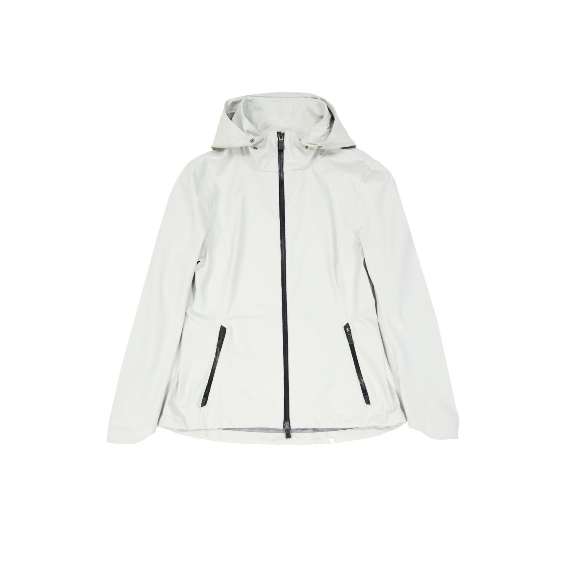 Herno White Water-repellent Rain Jacket With Non-detachable Hood