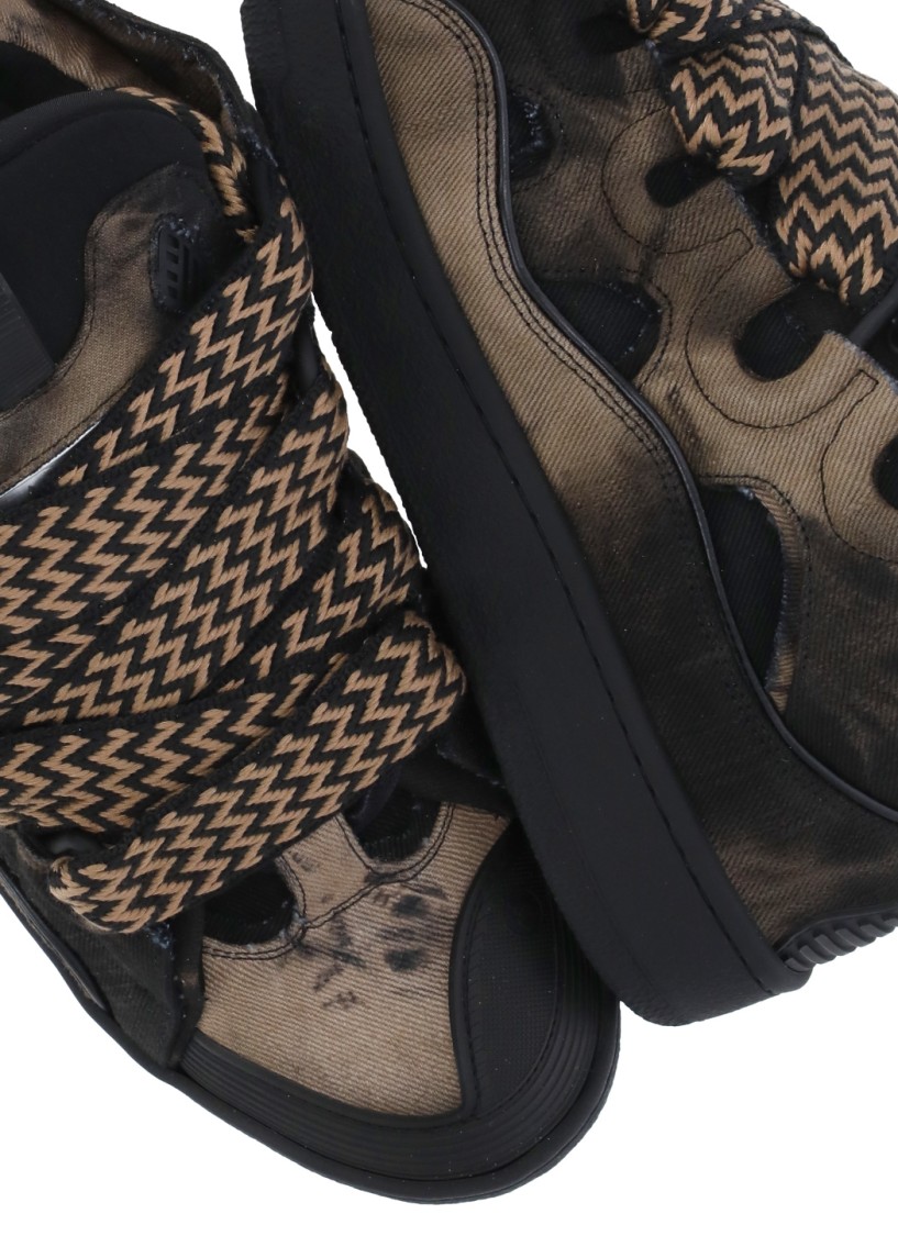 Shop Lanvin Black Curb Sneakers