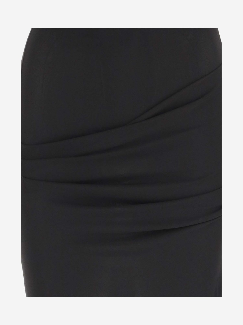 Jacquemus Drapeado Stretch Viscose Dress In Black