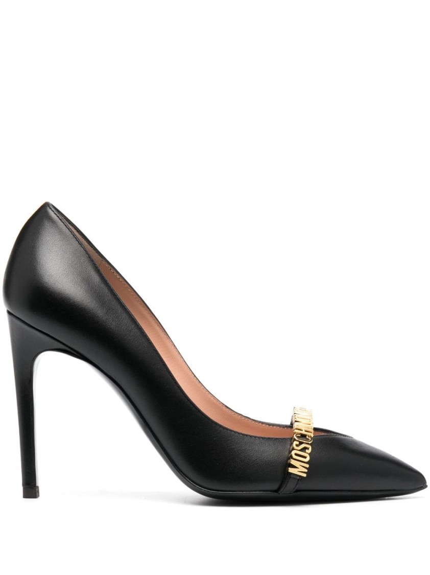 Moschino Pointed Toe Pumps In Black