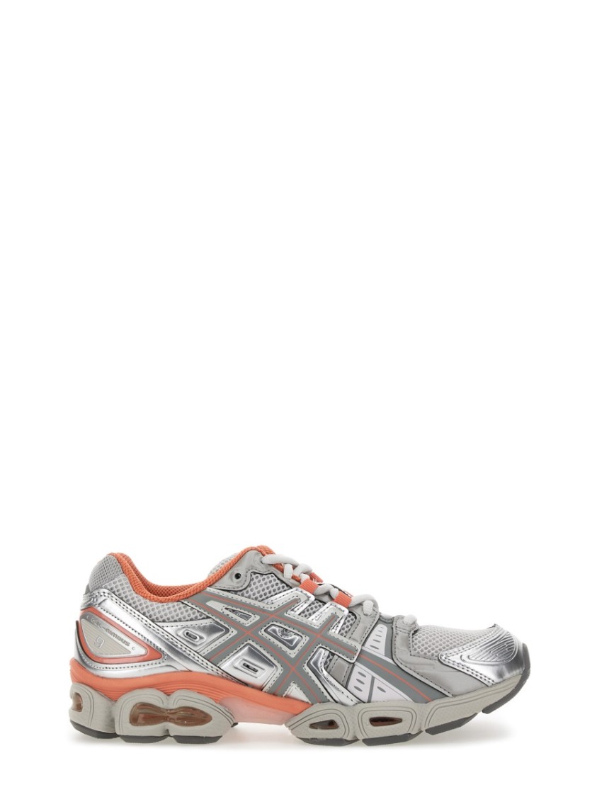 Asics Gel-nimbus 9 Low-top Mesh And Leather Sneakers In Silver