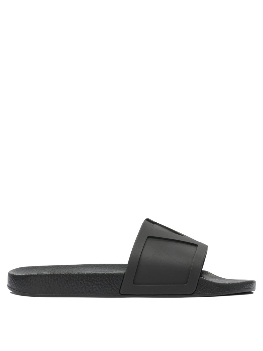 Valentino Pool Slide Coolside Slippers In Black