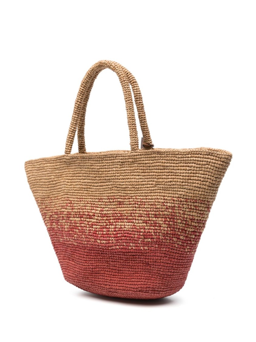 Manebi Gradient Woven Brown Bag In Brown