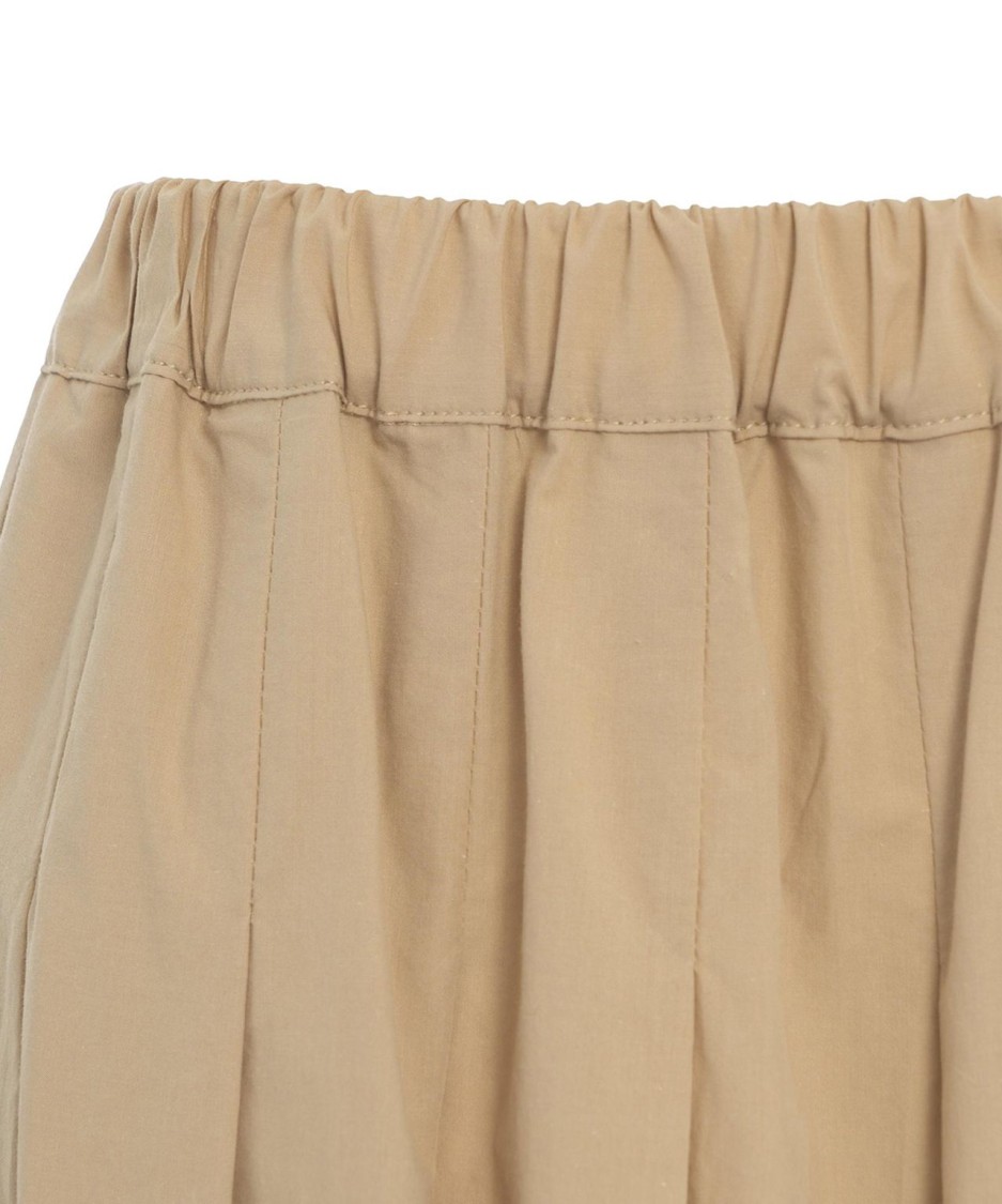 OTTOD'AME OTTOD'AME PLEATED MIDI SKIRT WITH ELASTIC WAISTBAND AND SLIP POCKETS
