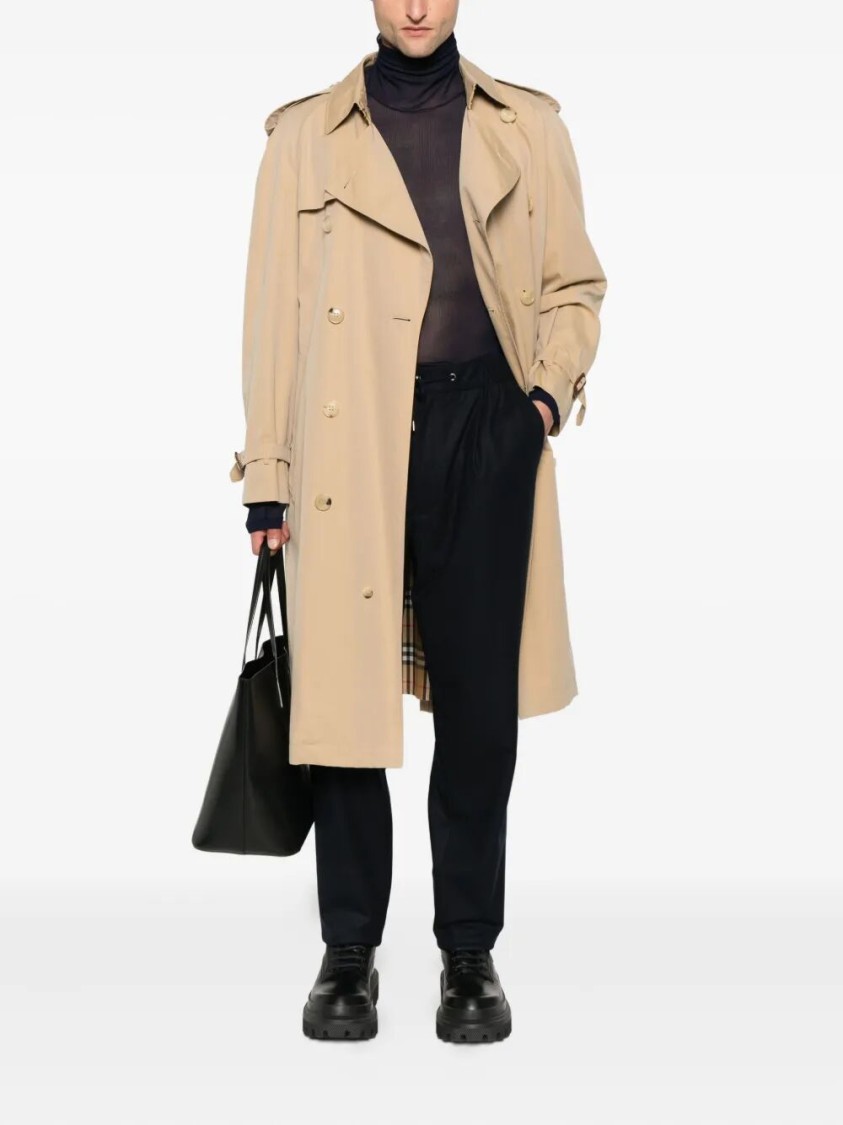 Giorgio Armani Trousers Featuring Elastic Waistband And Pockets In Blue