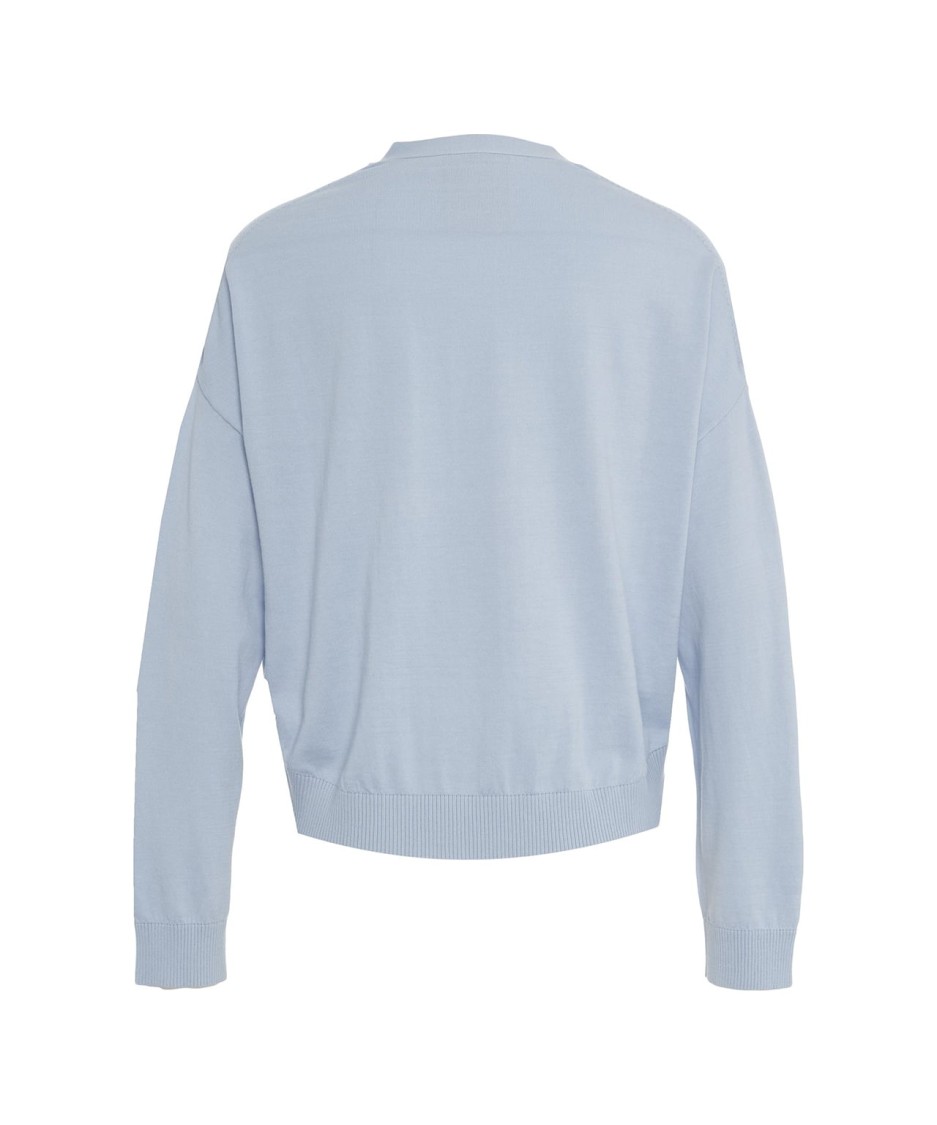 SEMICOUTURE SEMI COUTURE BUTTON-CLOSURE CARDIGAN WITH RIBBED DETAILING