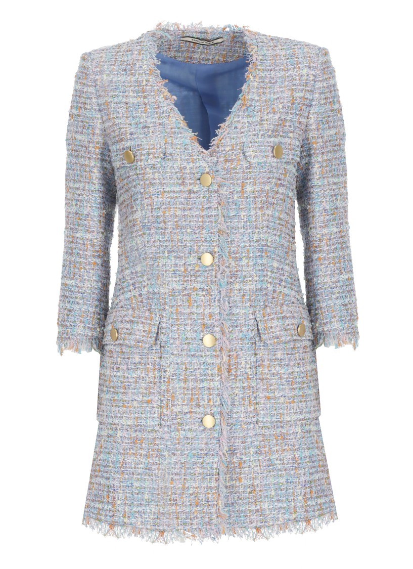 Tagliatore Frayed Edge Button Front Blazer