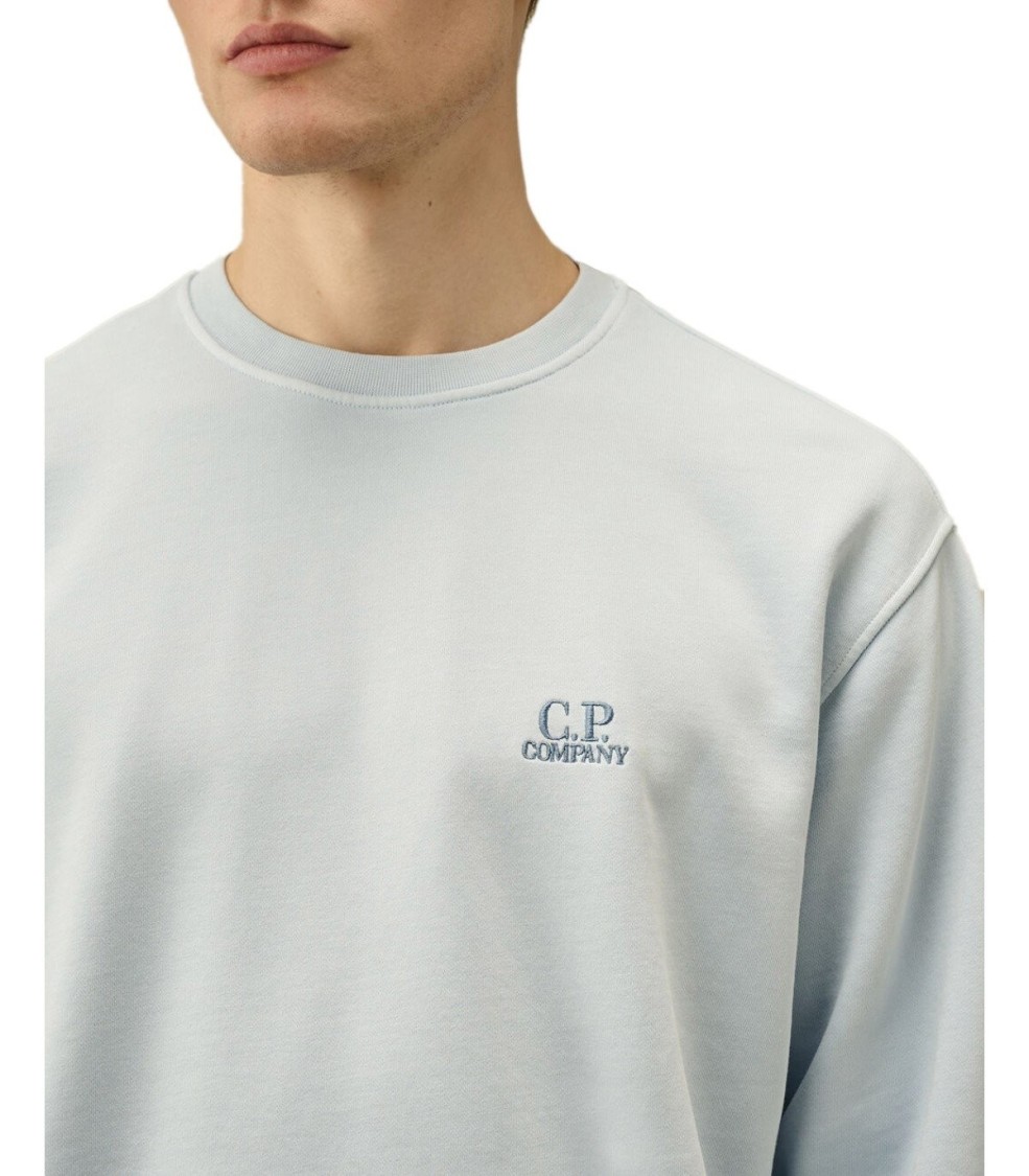 C.p. Company Diagonal Fleece Blue Fox Sweatshirt In Grey