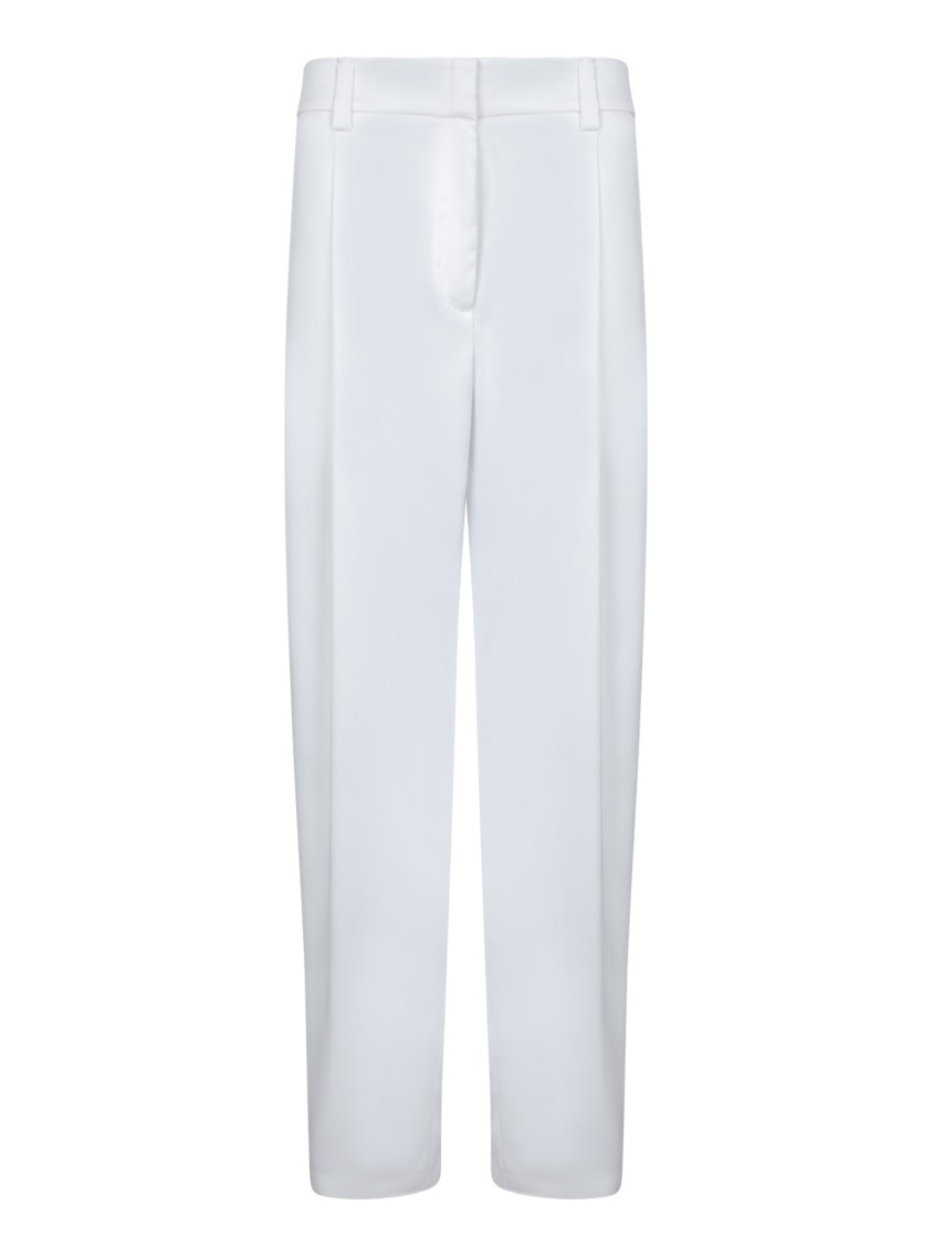 GENNY GENNY HIGH-WAISTED SATIN TROUSERS WITH BAGGY SILHOUETTE