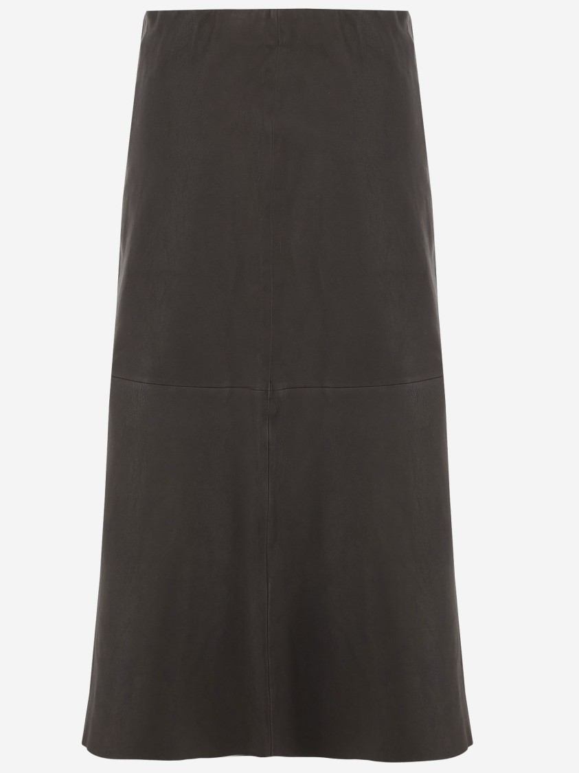 Shop By Malene Birger Simoas Leather Skirt In Brown